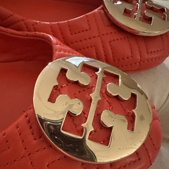 Tory Burch Minnie Quilted Travel Ballet Flat 7.5 Bright Samba/Gold - Picture 2 of 9